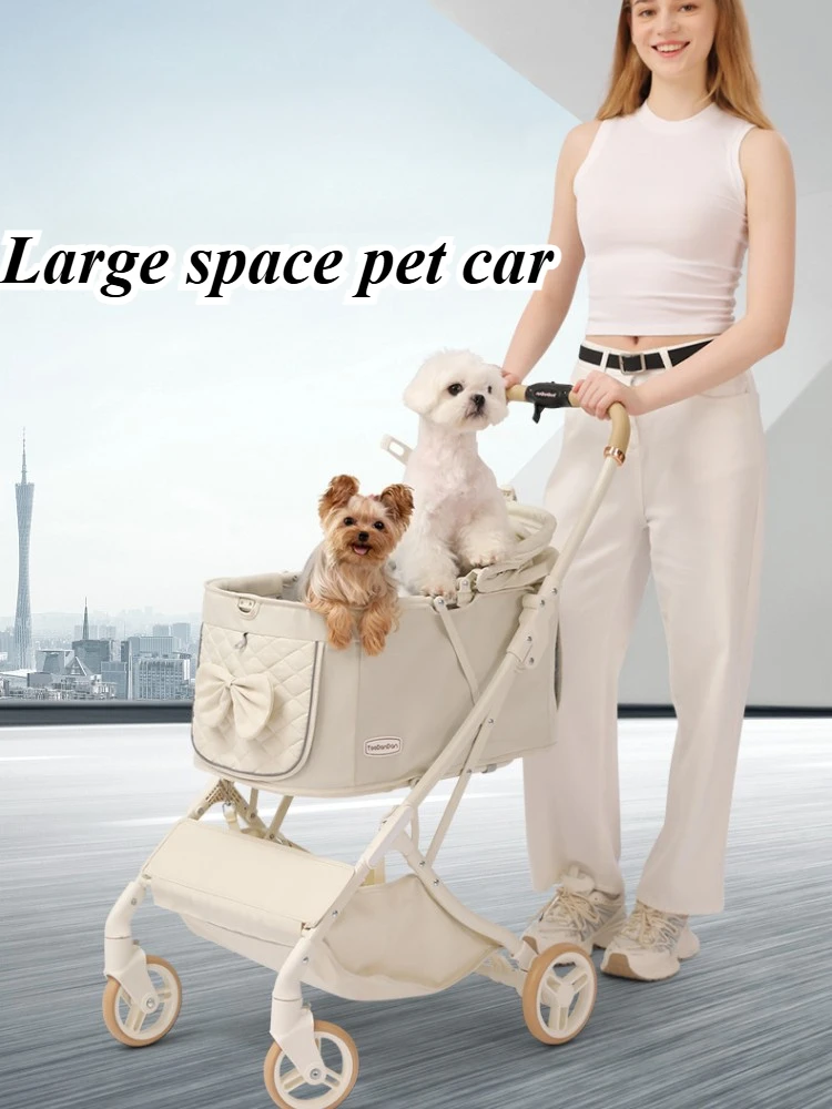 Pet Stroller Carrier - 야외 강아지 유모차 고양이 개 여행