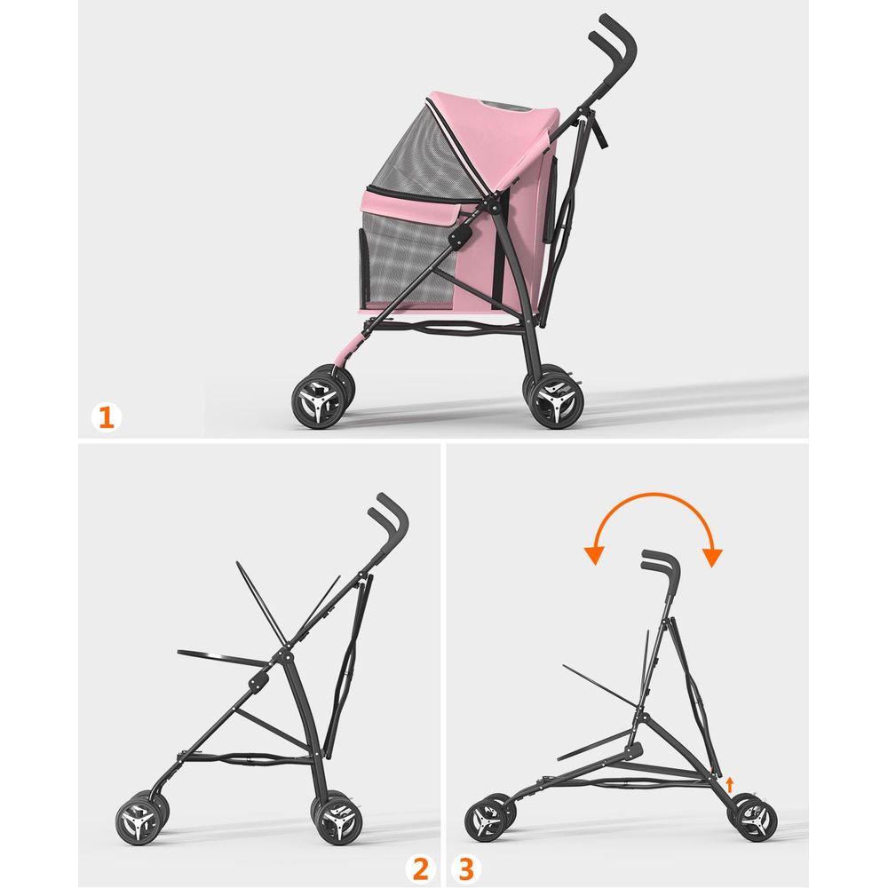 4륜 반려동물 유모차 소형 중형 반려동물용 핑크 캐리어 - Pet Stroller Carrier 리뷰 및 가격