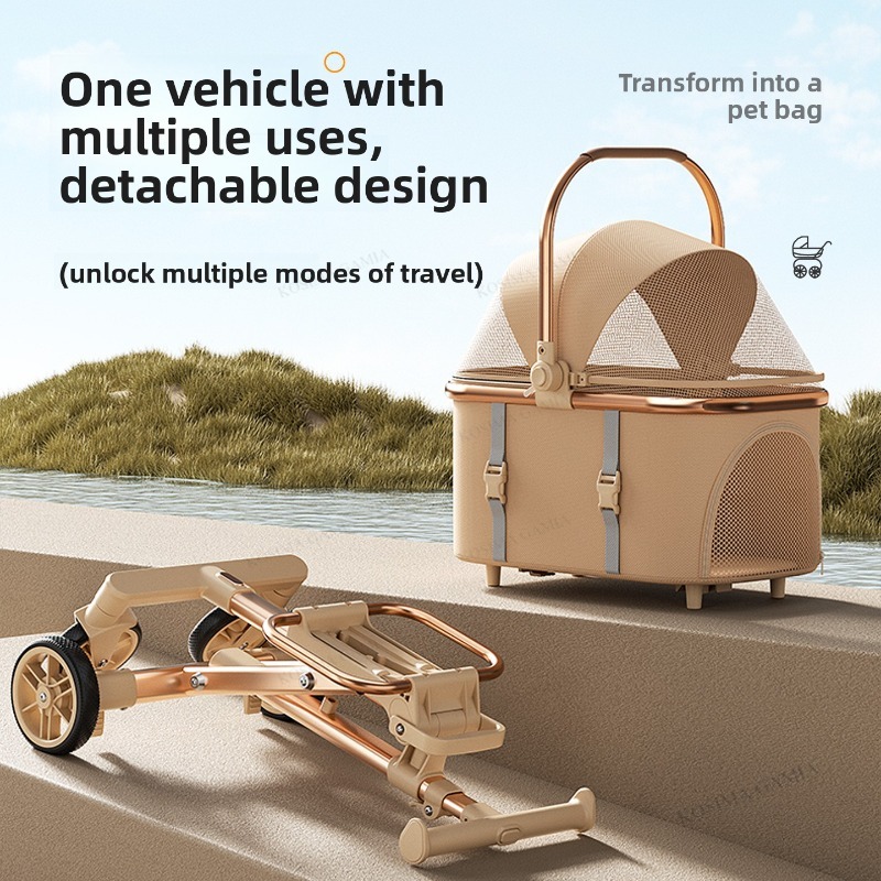 새로운 분리형 반려동물 유모차, 휴대용 원클릭 접이식  - Pet Stroller Carrier 리뷰 및 가격