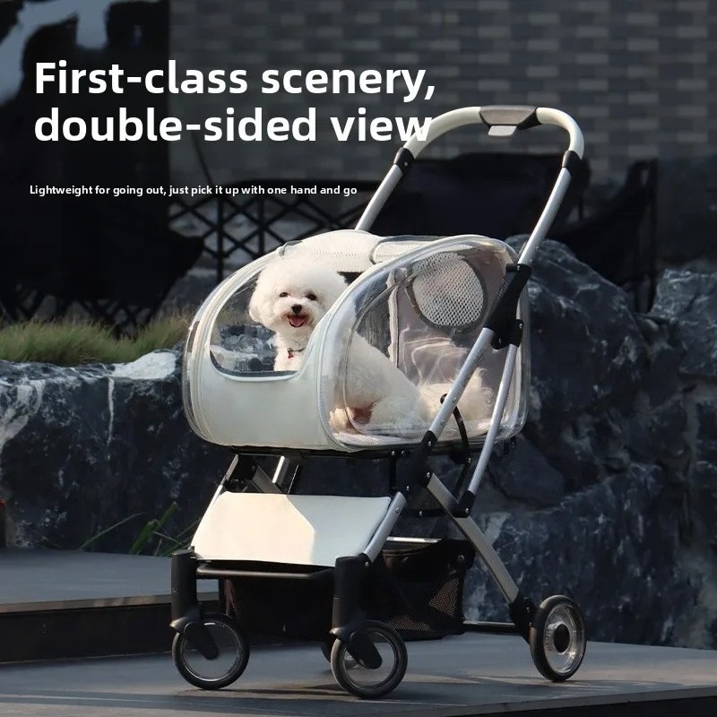야외용 투명 애완동물 유모차, 가볍고 접이식, 탈부착  - Pet Stroller Carrier 리뷰 및 가격