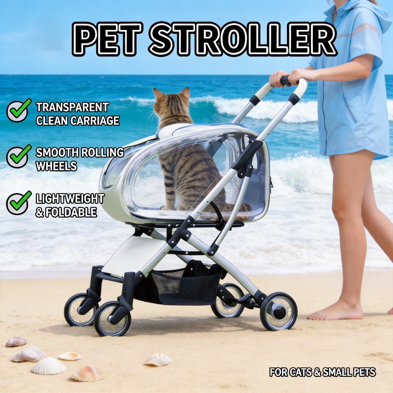 야외용 투명 애완동물 유모차, 가볍고 접이식, 탈부착  - Pet Stroller Carrier 리뷰 및 가격