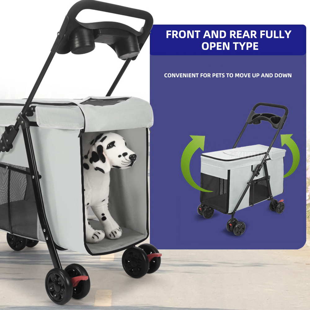 중대형견용 다기능 접이식 애완동물 유모차, 휴대용 대형 - Pet Stroller Carrier 리뷰 및 가격