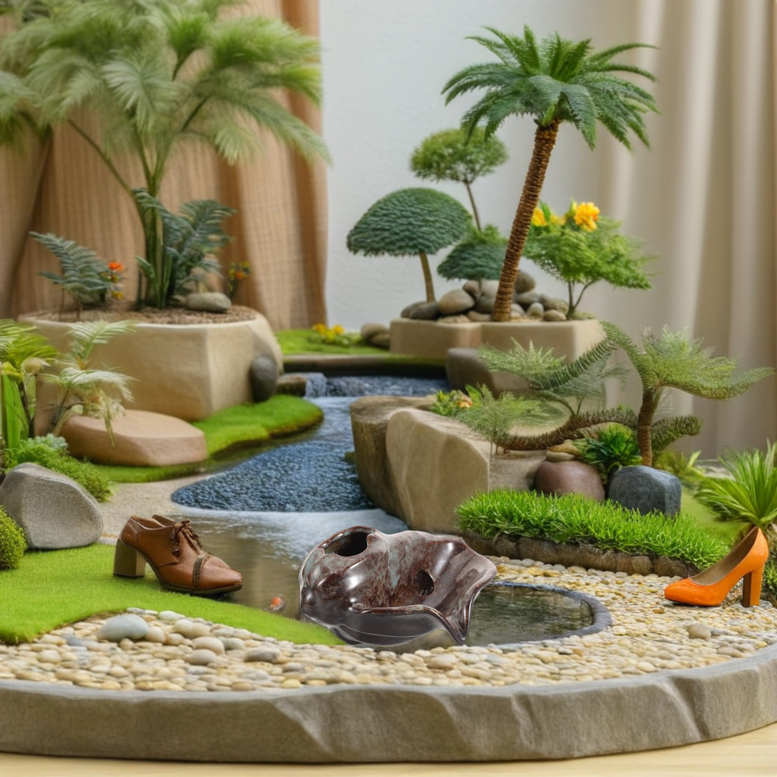 세라믹 항아리 분수 폭포 디자인 V자형 스파우트 후면  - Aquarium Fish Tank 리뷰 및 가격