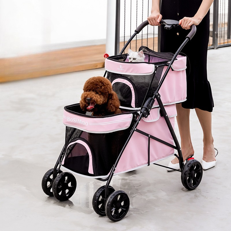 휴대용 이중 레이어 애완 동물 유모차 초경량 접이식 대 - Pet Stroller Carrier 리뷰 및 가격