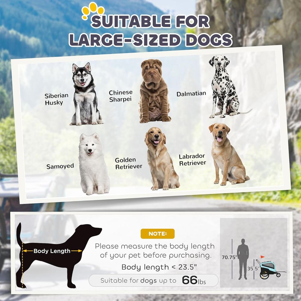 2-in-1 대형견용 자전거 트레일러 애완동물 유모차  - Pet Stroller Carrier 리뷰 및 가격