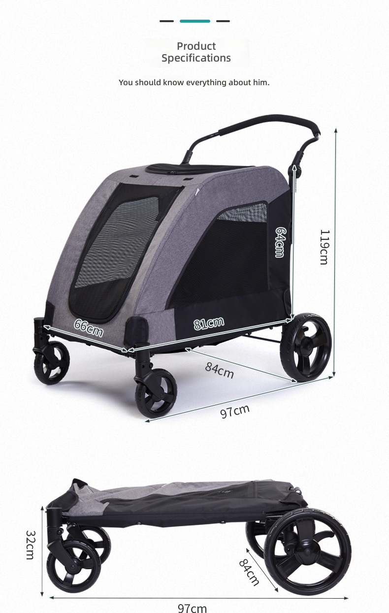 대형 애완동물 유모차, 접이식 고양이 및 강아지 이동장 - Pet Stroller Carrier 리뷰 및 가격