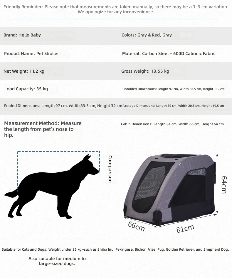 대형 애완동물 유모차, 접이식 고양이 및 강아지 이동장 - Pet Stroller Carrier 리뷰 및 가격