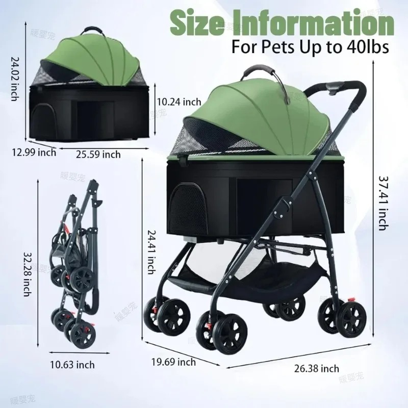 접이식 애완동물 카트 3in1 야외용 카트, 특히 강아 - Pet Stroller Carrier 리뷰 및 가격